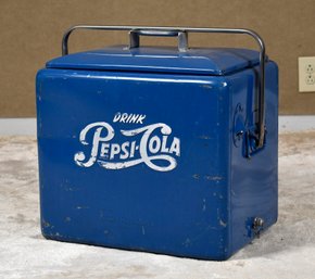 A vintage Pepsi-Cola blue metal