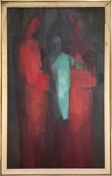 Joseph Jeswald oil on canvas, two red