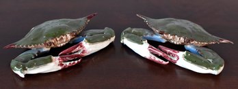 Two vintage pottery crabs signed 30cb2d