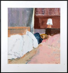 A pastel on paper depicting sleeping