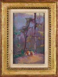 An unsigned diminutive oil on board,