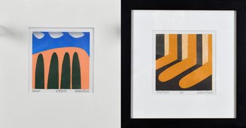 Two Sabra Field color woodblock prints,