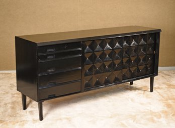 A fine mid-century black lacquered