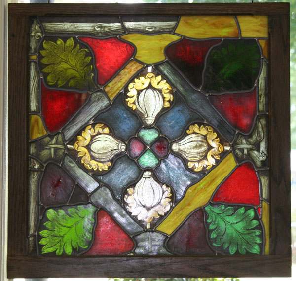 Framed leaded/stained glass pub