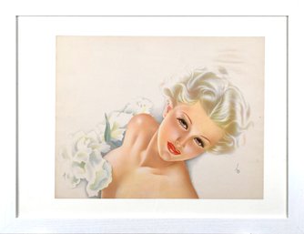 A vintage pin up girl poster depicting