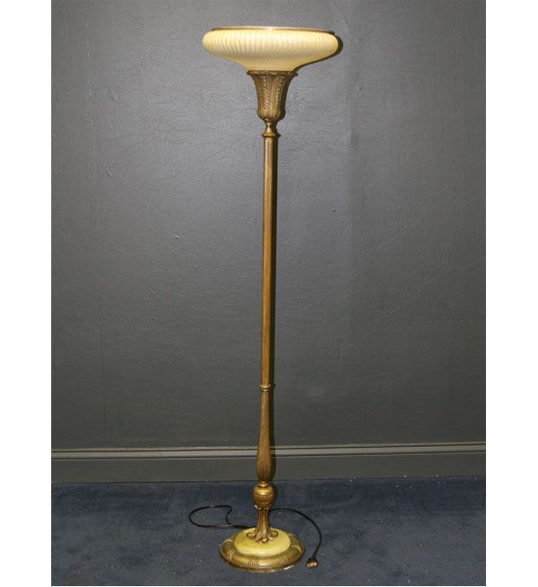 Art Deco floor lamp fluted cast 4e12a