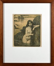 Early 20th C lithograph nude 30cbb4