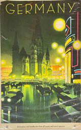 Vintage Germany travel poster, colorful