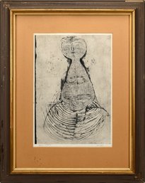 A vintage pencil signed abstract