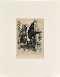 Walter Henry Sweet black ink etching,