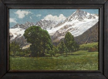 Vintage 20th C. oil on canvas, Alpine