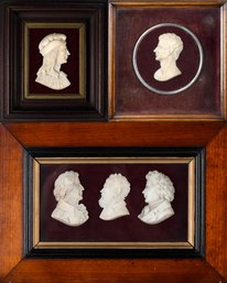 Three vintage bas relief portrait