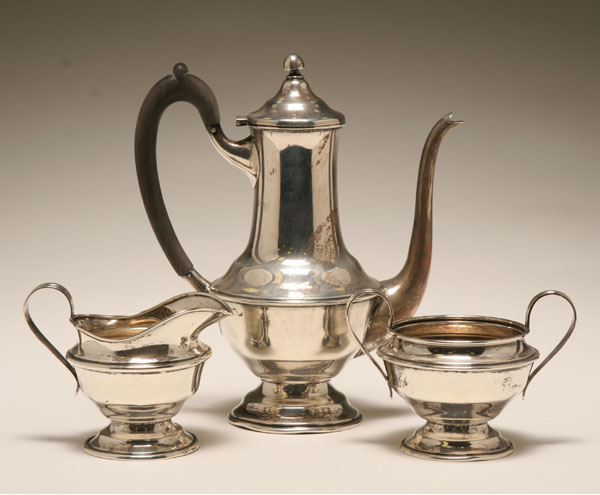 Barbour Silver Co. sterling coffee set.