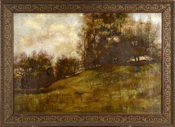 Antique oil on canvas landscape 30cc71