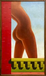 Vintage oil on canvas nude amongst 30cc78