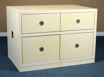A quality vintage white lacquered cabinet/console