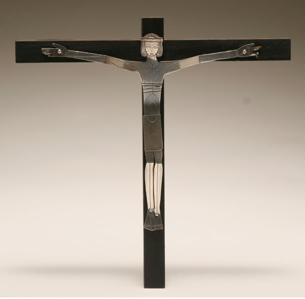 Mexican Modernist sterling crucifix