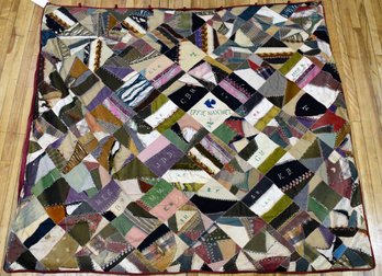 An antique ‘crazy’ patchwork