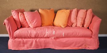 A ca 1970 s pink linen upholstered 30ccae