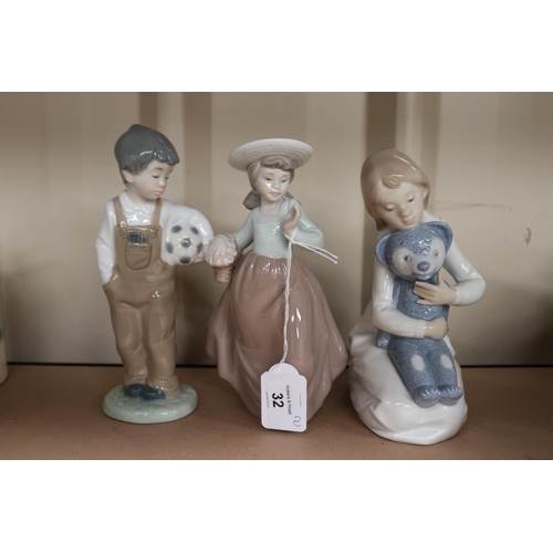 Three Nao porcelain figures approx 30cce8