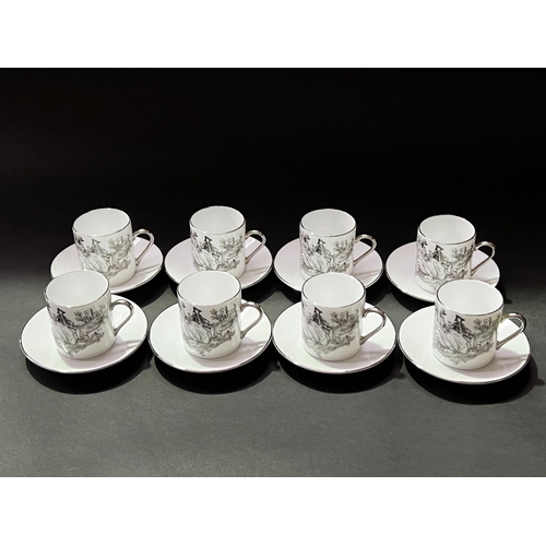 Set of eight Limoges demi tasses approx:Cup:
