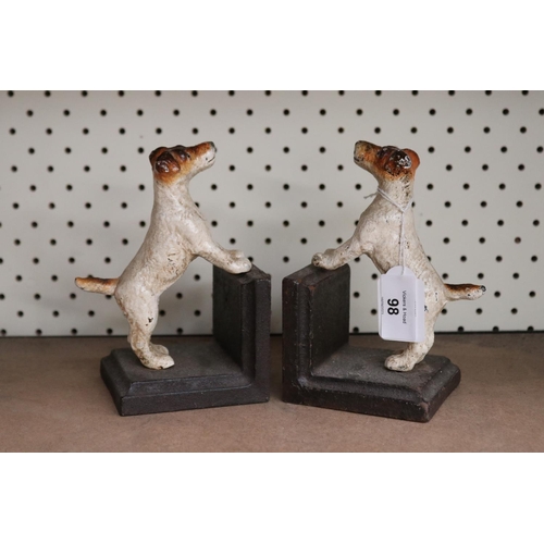 Terrier dog book ends, each approx 16cm