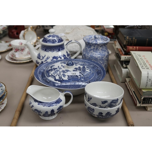Churchill Willow pattern tea pot,