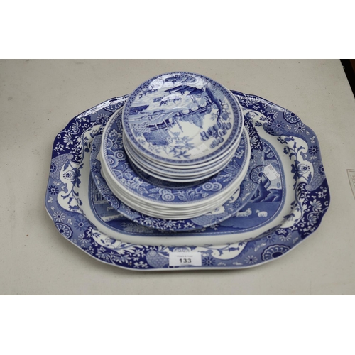 Assortment of Spode blue and white