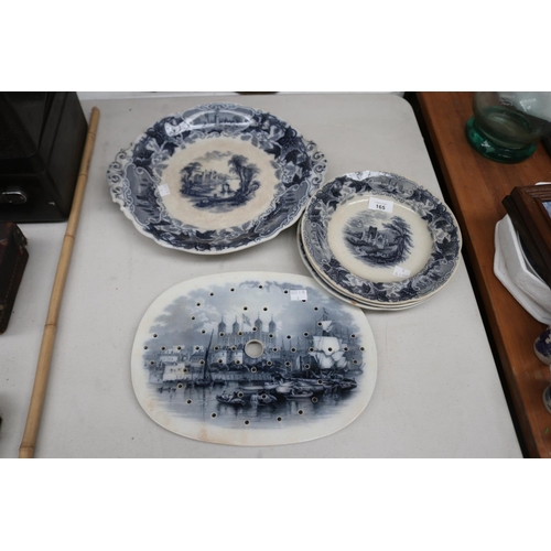 Antique blue and white plates and pierced