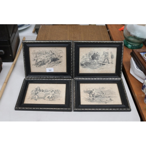 Four S.T Gill framed mining prints,