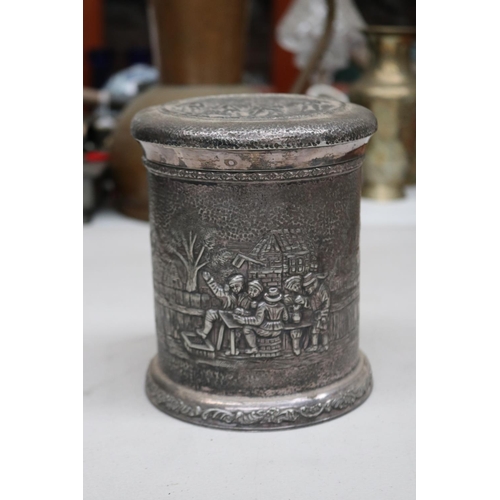 Silver plate humador, approx 17cm
