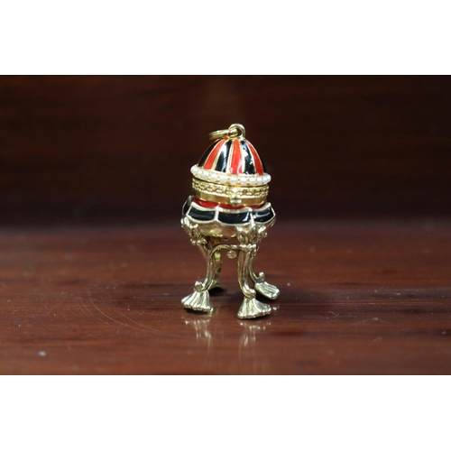 Faberge style gilt silver egg pendant 30cd7b