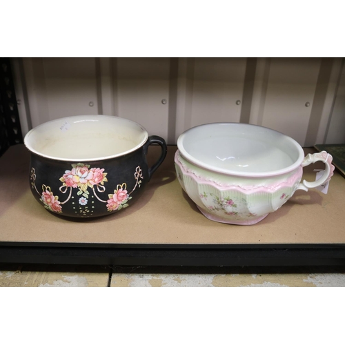 Two vintage potties, each approx 23cm