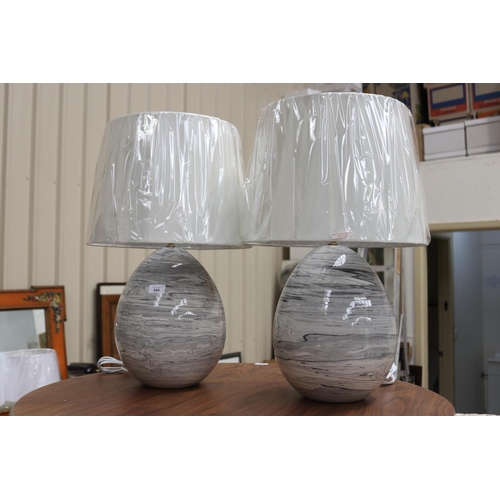 Pair of faux marble pattern table lamps
