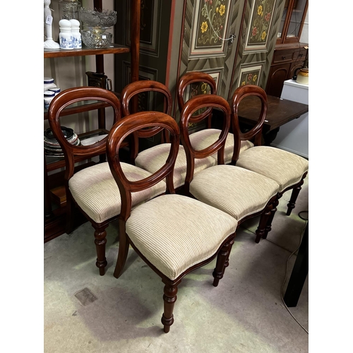 Set of six antique mahogany balloon