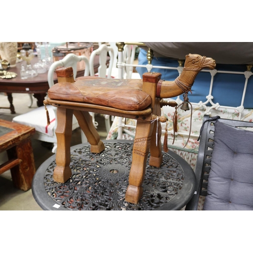 Vintage camel stool leather saddle  30ce2d