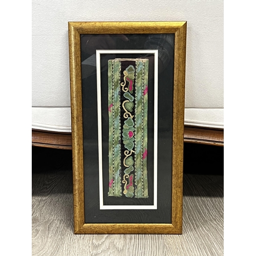 Antique framed Chinese textile 30ce46