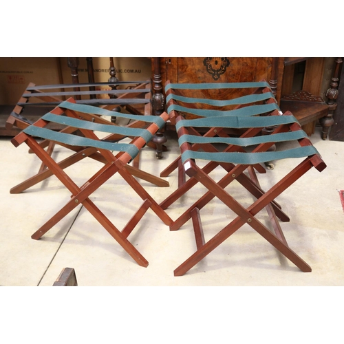 Four butlers tray folding stands, used