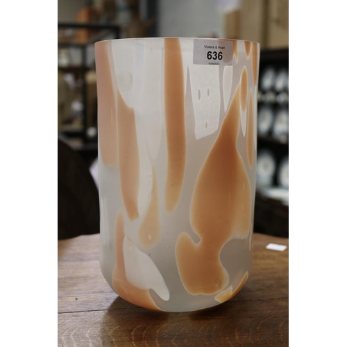 Modern art glass cylinder vase , approx