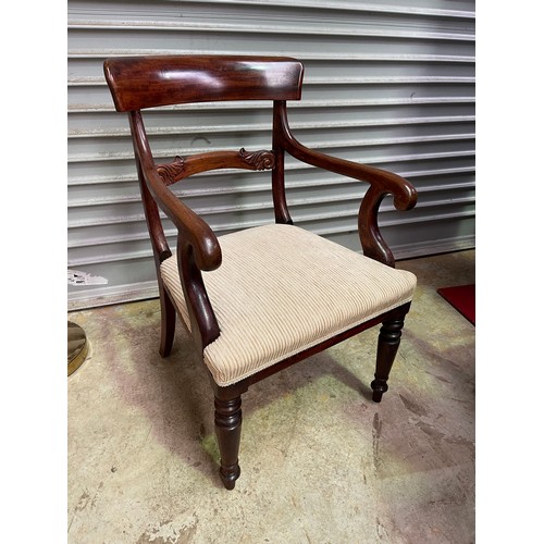 Antique Mahogany turned leg arm chair