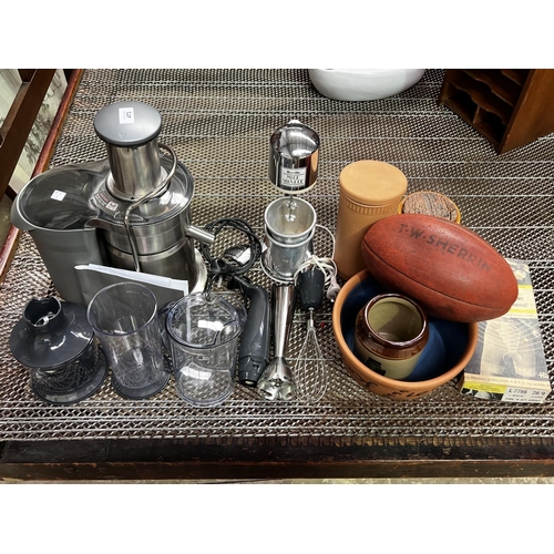 Assortment of items to include juicer