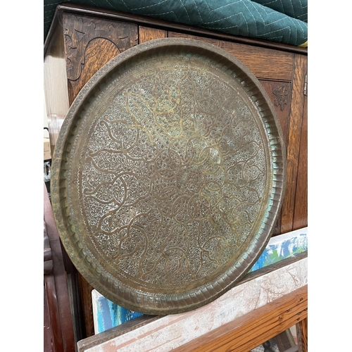 Large circular Turkish worked brass 30ce8b