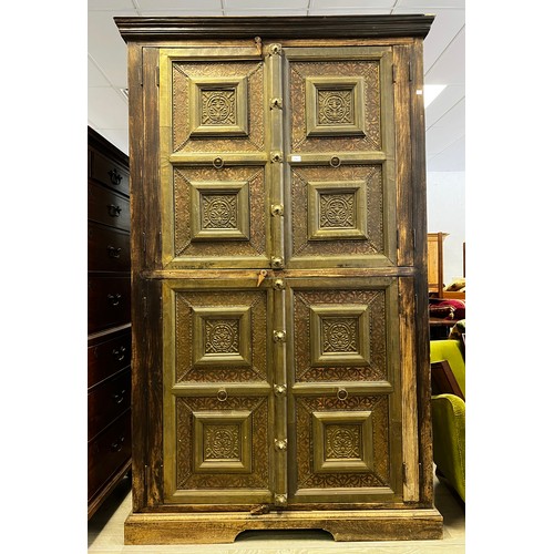 Large Indian four door cabinet, with