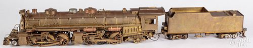 LARGE BRASS ENGINE AND TENDER MODELLarge 30ced4