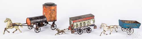 THREE AMERICAN TIN HORSE DRAWN 30cf2e