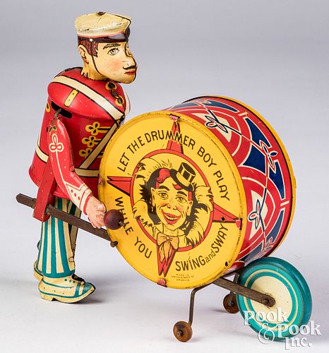 MARX LITHOGRAPHED TIN WIND-UP DRUMMER