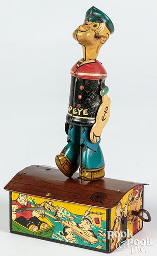 MARX LITHOGRAPHED TIN WIND UP POPEYE 30cf59