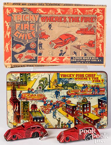 MARX LITHOGRAPHED TIN TRICKY FIRE CHIEF