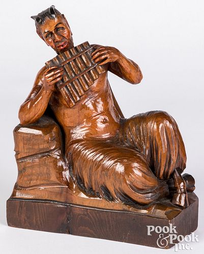 PAN WHISTLER, CARVED AND STAINED