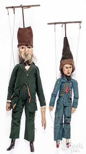 TWO GENTLEMAN ROD PUPPET MARIONETTES  30cfae